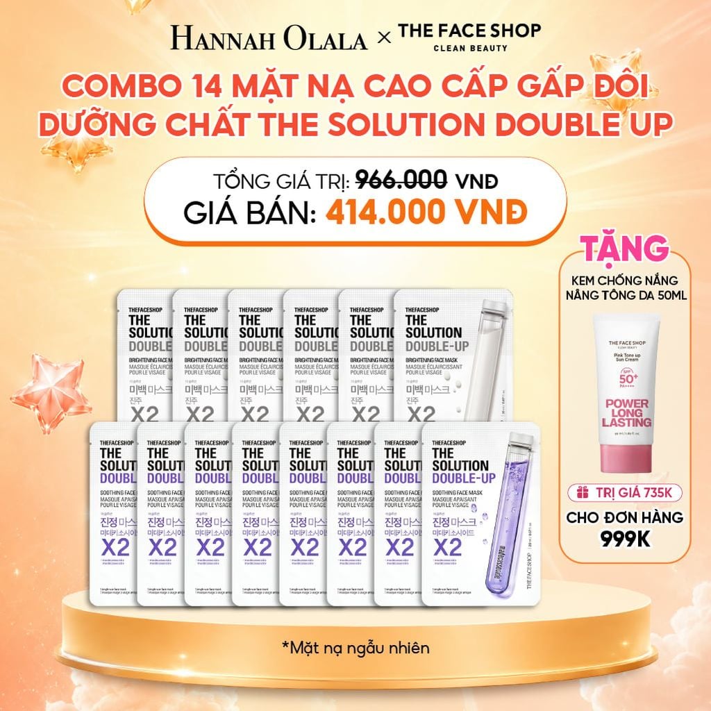  COMBO 14 MẶT NẠ CAO CẤP GẤP ĐÔI DƯỠNG CHẤT THE SOLUTION DOUBLE UP 