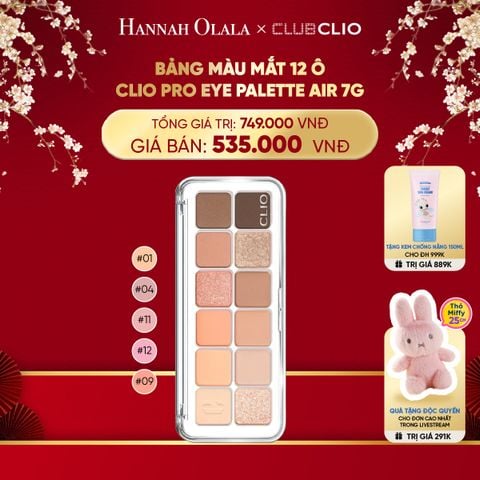  DEAL 6: BẢNG MÀU MẮT 12 Ô CLIO PRO EYE PALETTE AIR 7G 