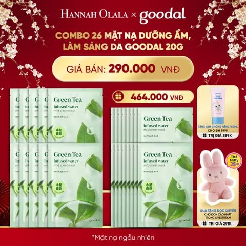  A1471_DEAL 2: COMBO 26 MẶT NẠ DƯỠNG ẨM, LÀM SÁNG DA GOODAL 20G 
