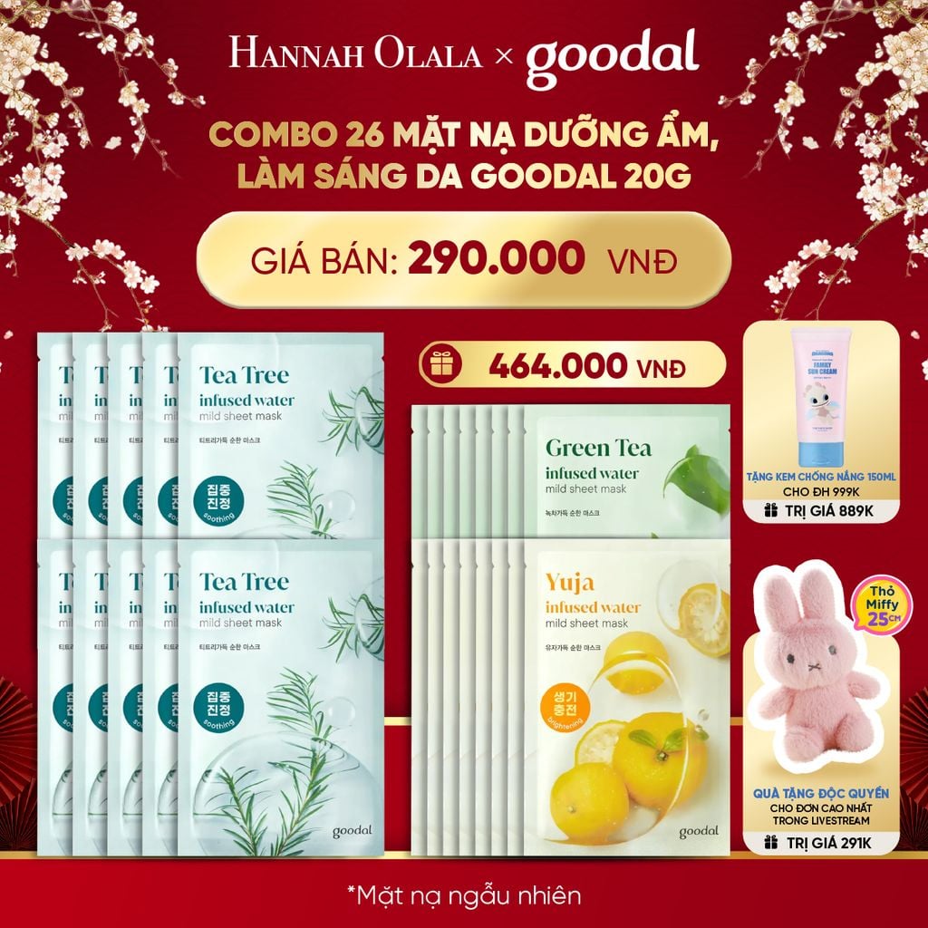  DEAL 2: COMBO 26 MẶT NẠ DƯỠNG ẨM, LÀM SÁNG DA GOODAL 20G 