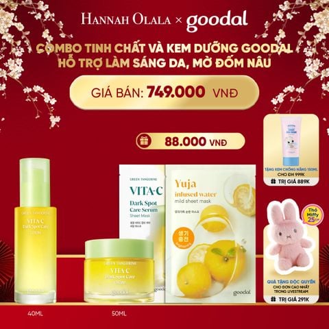  DEAL 5: COMBO TINH CHẤT VÀ KEM DƯỠNG GOODAL HỖ TRỢ LÀM SÁNG DA, MỜ ĐỐM NÂU 