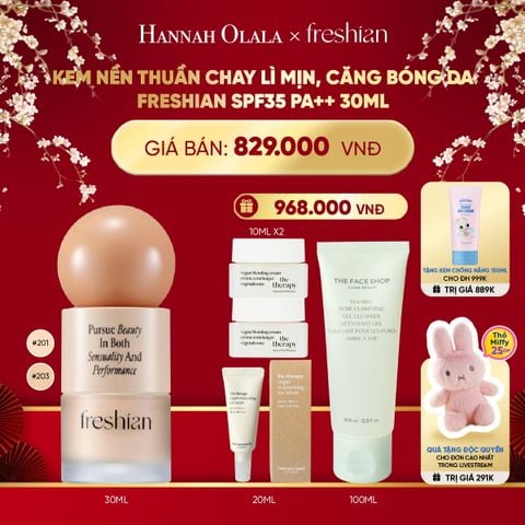  DEAL 2: KEM NỀN THUẦN CHAY LÌ MỊN, CĂNG BÓNG DA FRESHIAN SPF35 PA++ 30ML 