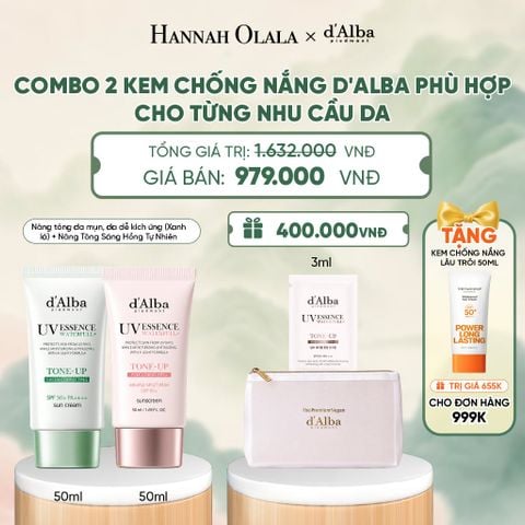  COMBO 2 KEM CHỐNG NẮNG D'ALBA PHÙ HỢP CHO TỪNG NHU CẦU DA - A571 