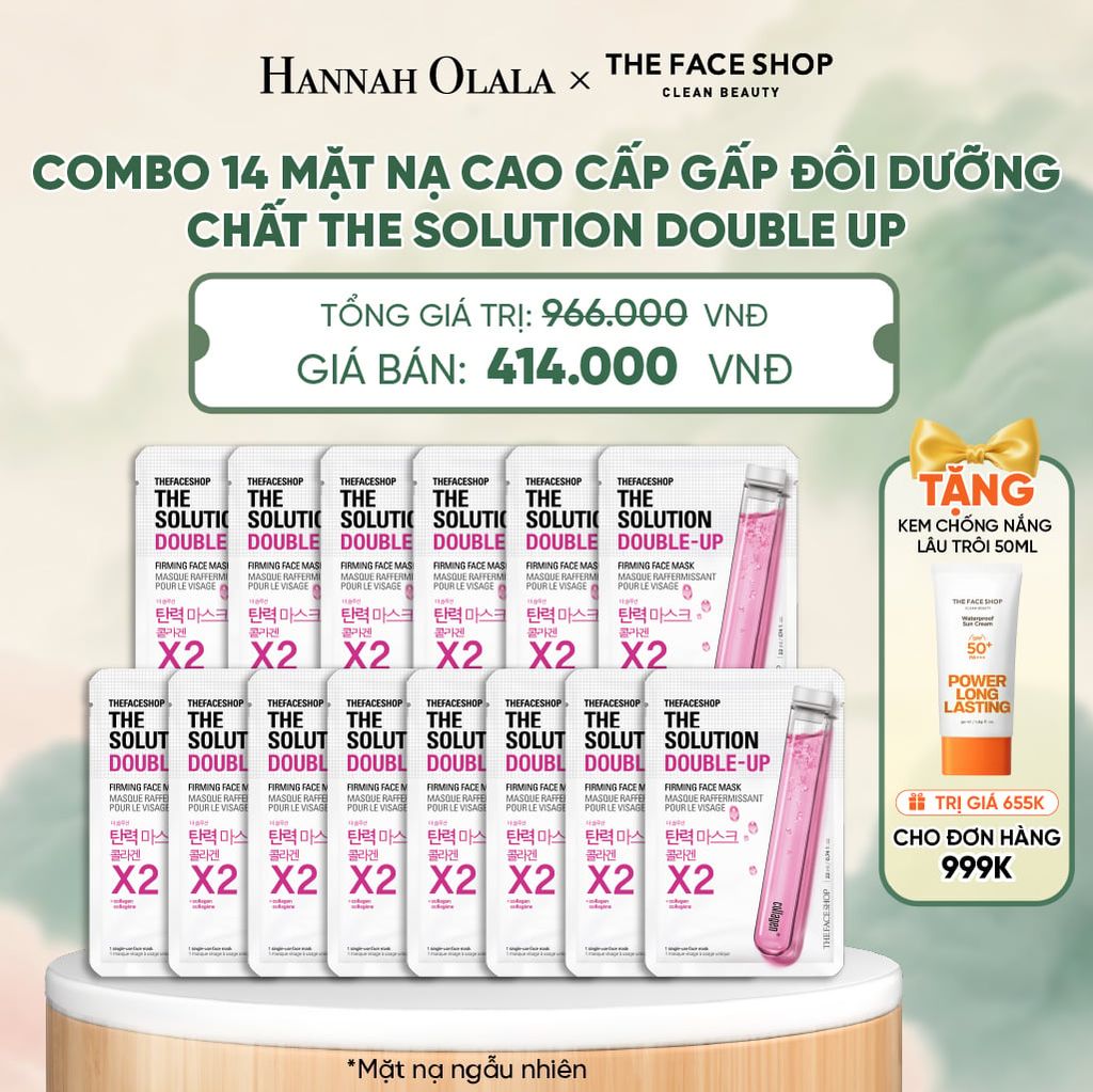  COMBO 14 MẶT NẠ CAO CẤP GẤP ĐÔI DƯỠNG CHẤT THE SOLUTION DOUBLE UP - A6 