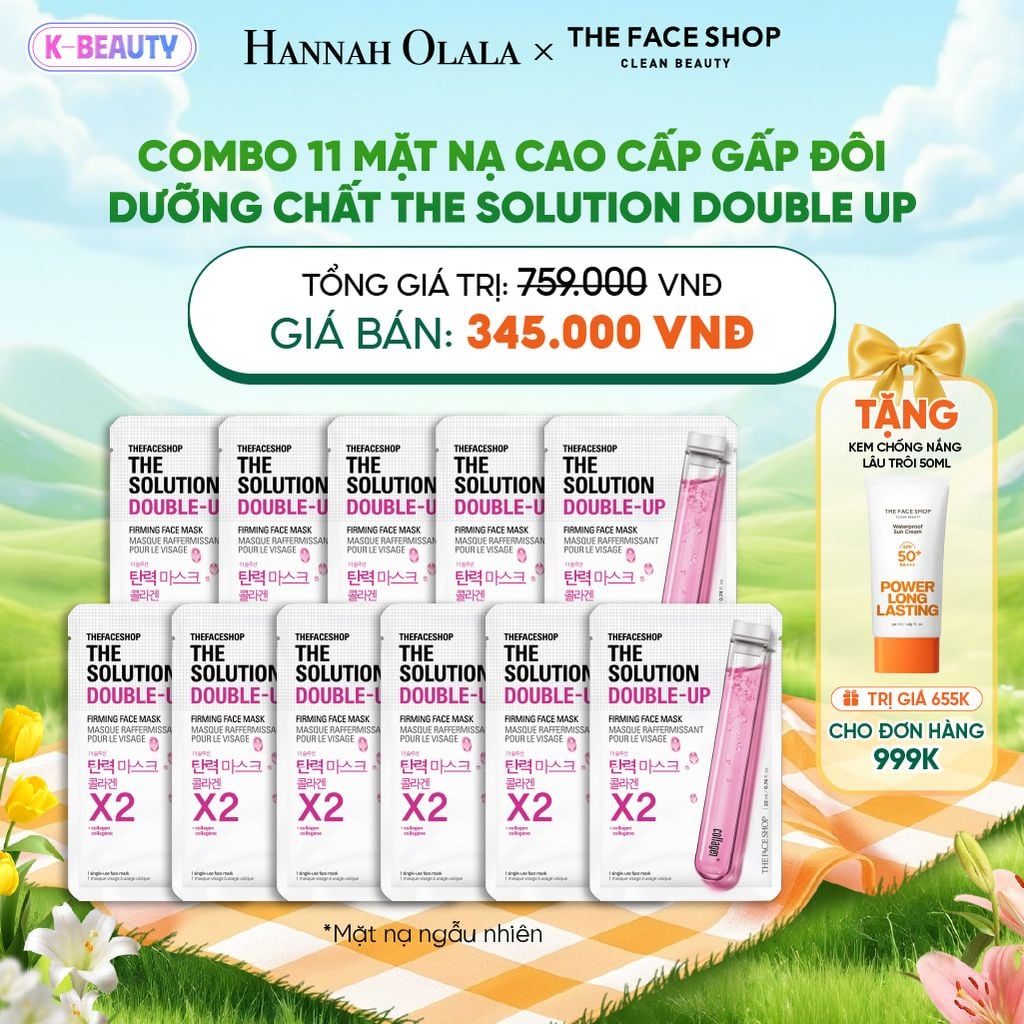  COMBO 11 MẶT NẠ CAO CẤP GẤP ĐÔI DƯỠNG CHẤT THE SOLUTION DOUBLE UP 