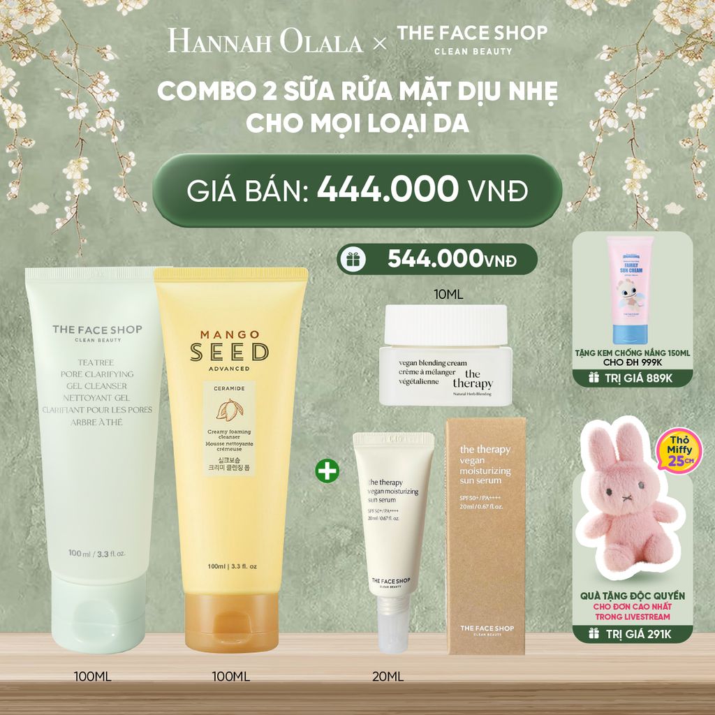  DEAL 6: Combo 2 Sữa Rửa Mặt Dịu Nhẹ Cho Mọi Loại Da 