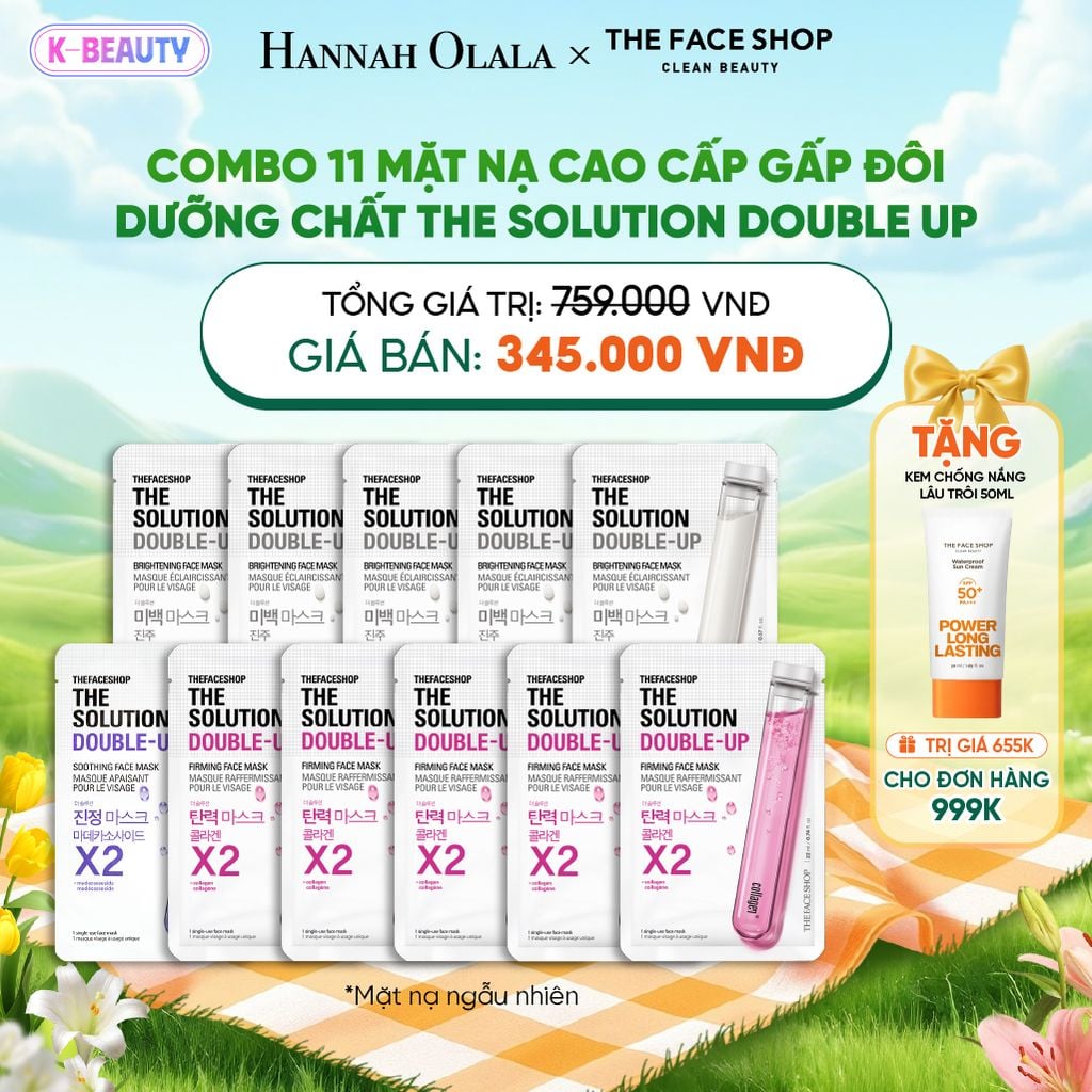  COMBO 11 MẶT NẠ CAO CẤP GẤP ĐÔI DƯỠNG CHẤT THE SOLUTION DOUBLE UP 