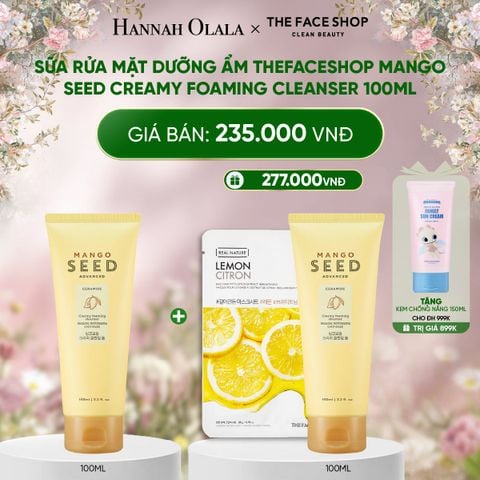  E245_DEAL 7: SỮA RỬA MẶT DƯỠNG ẨM THEFACESHOP MANGO SEED CREAMY FOAMING CLEANSER 100ML 