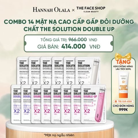  COMBO 14 MẶT NẠ CAO CẤP GẤP ĐÔI DƯỠNG CHẤT THE SOLUTION DOUBLE UP - A6 