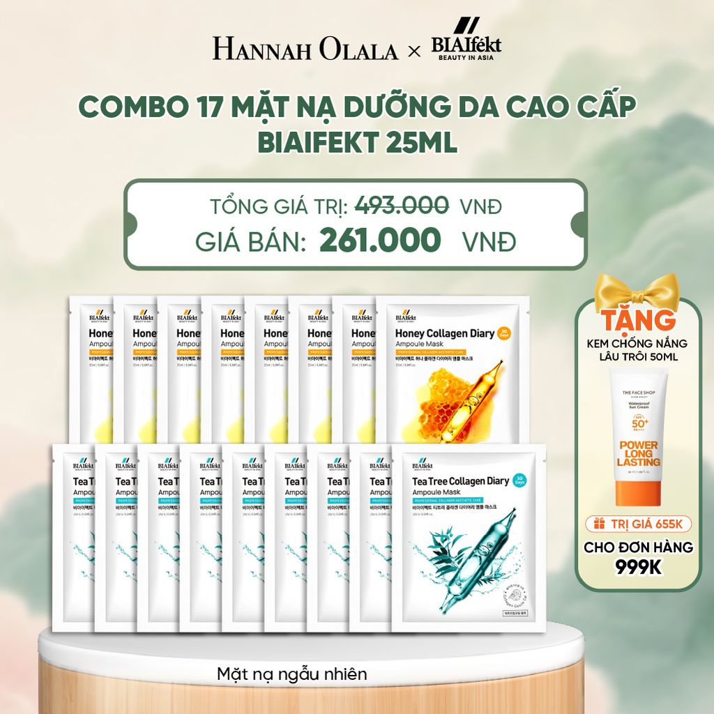  COMBO 17 MẶT NẠ DƯỠNG DA CAO CẤP BIAIFEKT 25ML - A529 