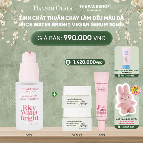  DEAL 8: TINH CHẤT THUẦN CHAY LÀM ĐỀU MÀU DA RICE WATER BRIGHT VEGAN SERUM 30ML 