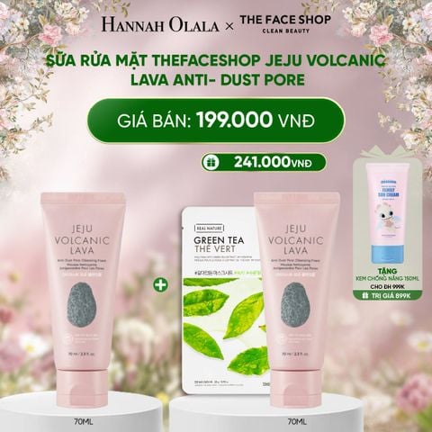  E244_DEAL 8: SỮA RỬA MẶT THEFACESHOP JEJU VOLCANIC LAVA ANTI- DUST PORE 