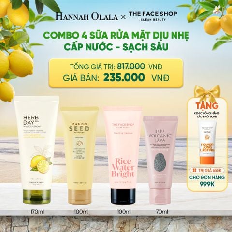 COMBO 4 SỮA RỬA MẶT DỊU NHẸ - CẤP NƯỚC - SẠCH SÂU 