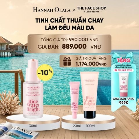  TINH CHẤT THUẦN CHAY LÀM ĐỀU MÀU DA RICE WATER BRIGHT VEGAN SERUM 30ML_ D878 