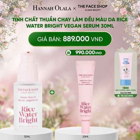  DEAL 10: TINH CHẤT THUẦN CHAY LÀM ĐỀU MÀU DA RICE WATER BRIGHT VEGAN SERUM 30ML 