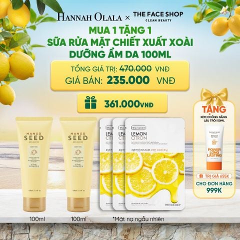  MUA 1 TẶNG 1 SỮA RỬA MẶT CHIẾT XUẤT XOÀI DƯỠNG ẨM DA 100ML 