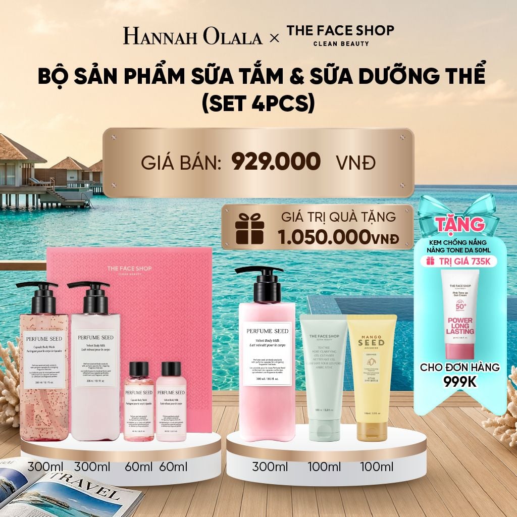  BỘ SẢN PHẨM SỮA TẮM & SỮA DƯỠNG THỂ PERFUME SEED VELVET SPECIAL BODY CARE SET 4PCS_ D1634 
