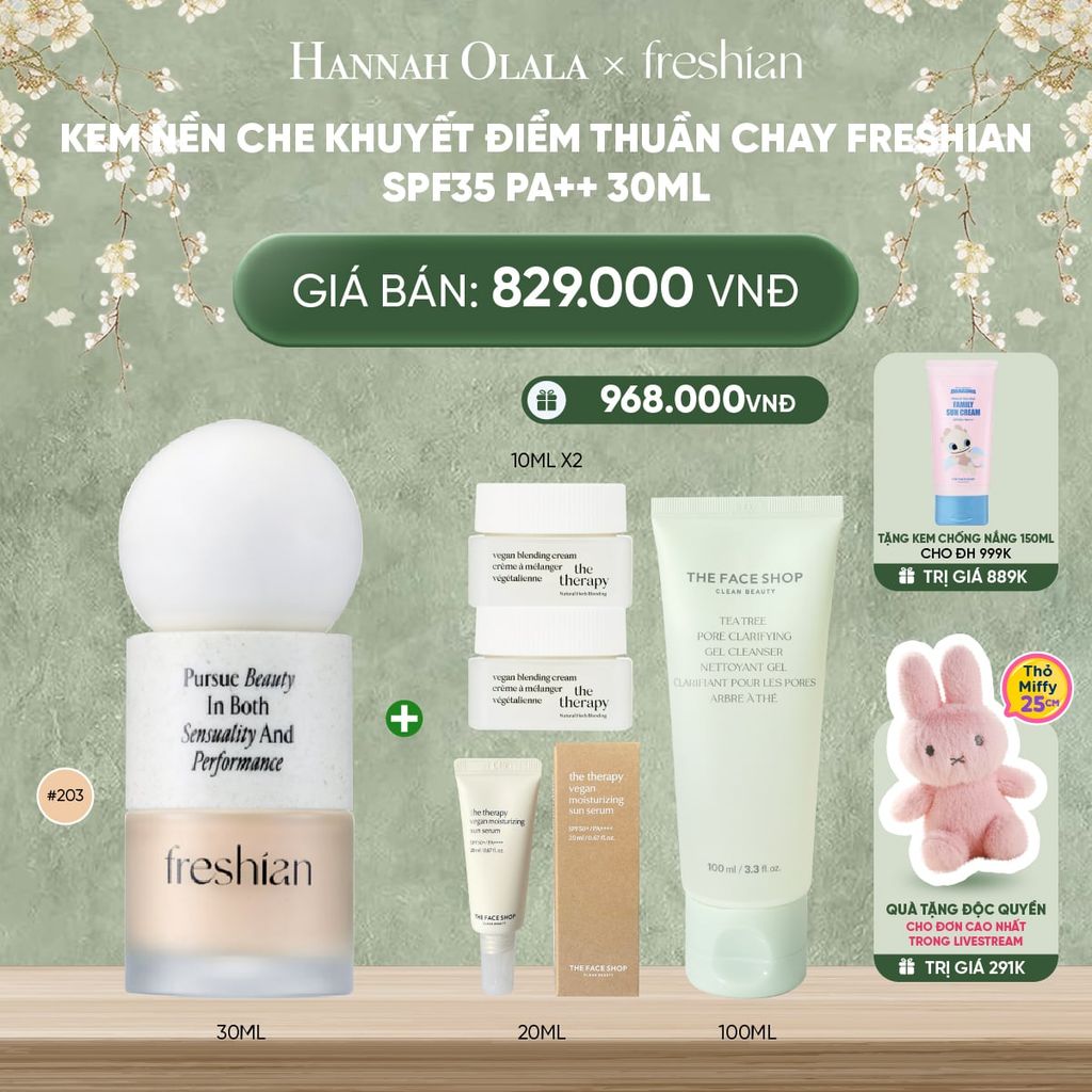  DEAL 1: KEM NỀN CHE KHUYẾT ĐIỂM THUẦN CHAY FRESHIAN SPF35 PA++ 30ML 