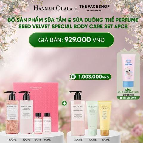  DEAL 11: BỘ SẢN PHẨM SỮA TẮM & SỮA DƯỠNG THỂ PERFUME SEED VELVET SPECIAL BODY CARE SET 4PCS 