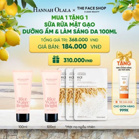  COMBO 2 SỮA RỬA MẶT LÀM SẠCH DA RICE WATER BRIGHT CLEANSING FOAM 100ML 