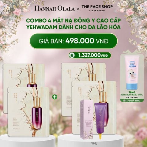  DEAL 13: COMBO 4 MẶT NẠ ĐÔNG Y CAO CẤP YEHWADAM DÀNH CHO DA LÃO HÓA 