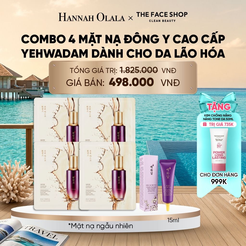  COMBO 4 MẶT NẠ ĐÔNG Y CAO CẤP YEHWADAM DÀNH CHO DA LÃO HÓA_ D405 