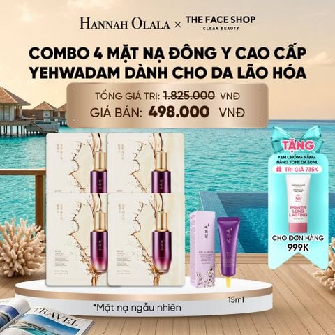  COMBO 4 MẶT NẠ ĐÔNG Y CAO CẤP YEHWADAM DÀNH CHO DA LÃO HÓA_ D405 