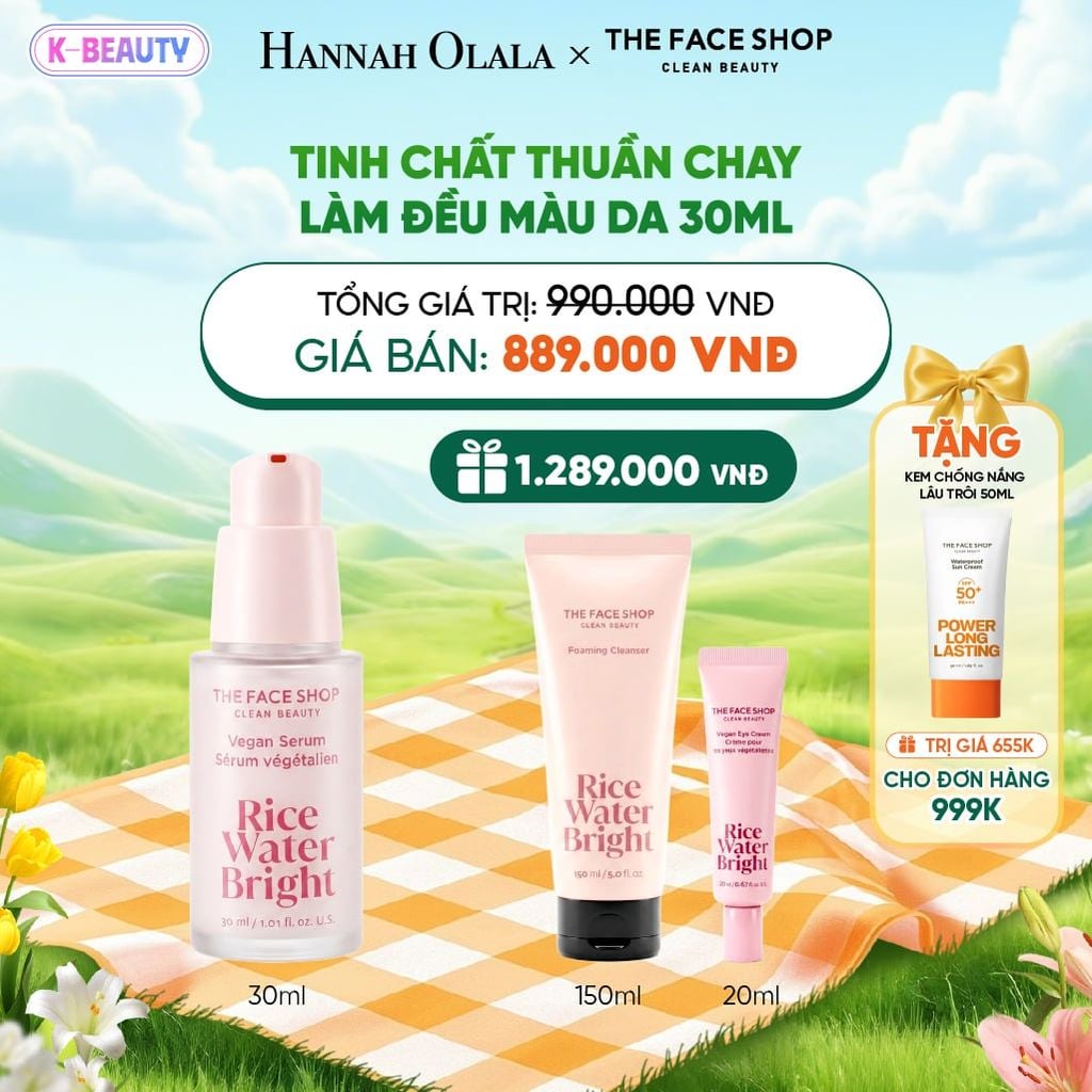  TINH CHẤT THUẦN CHAY LÀM ĐỀU MÀU DA RICE WATER BRIGHT VEGAN SERUM 30ML_K144 