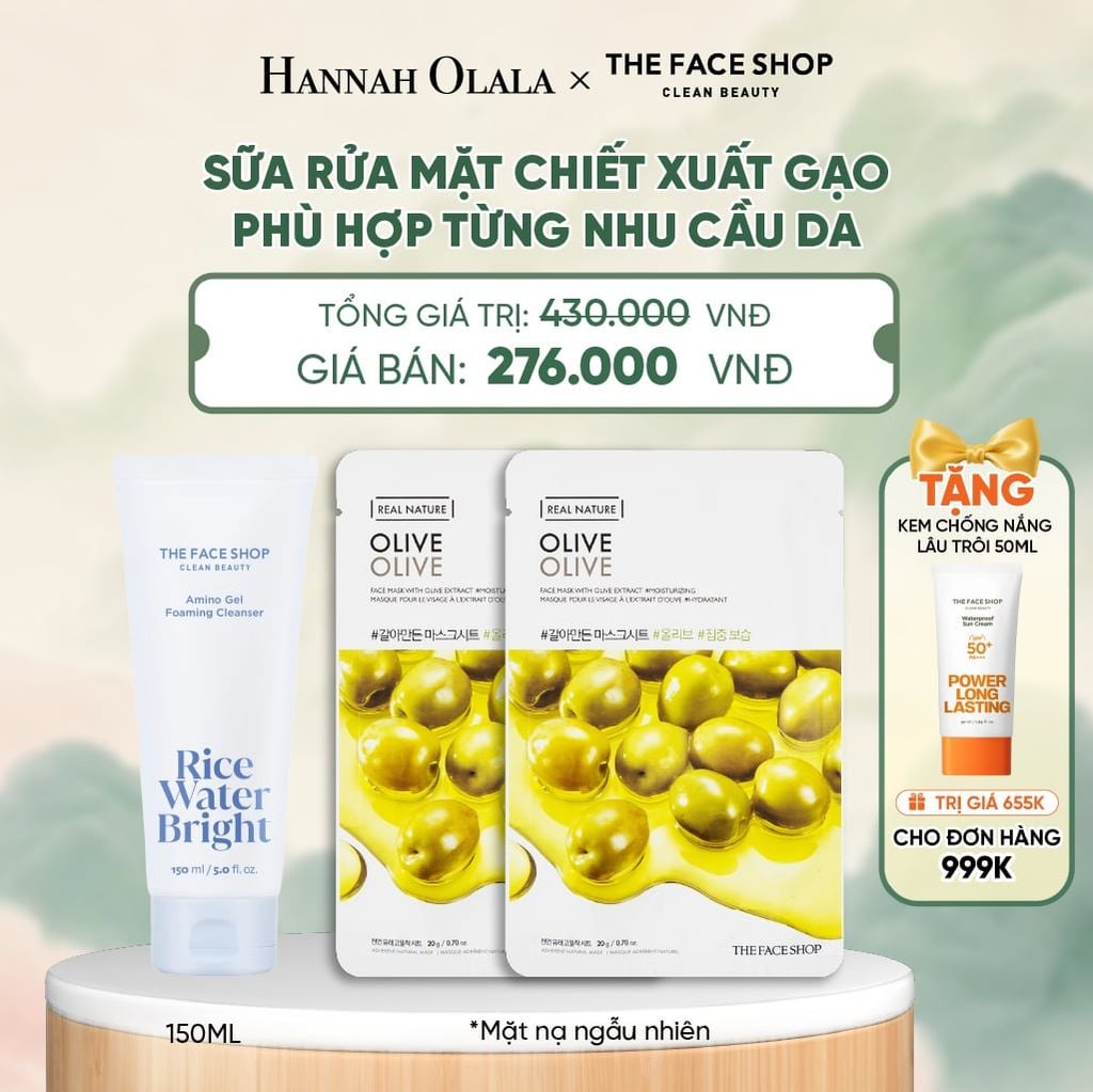  SỮA RỬA MẶT CHIẾT XUẤT GẠO PHÙ HỢP TỪNG NHU CẦU DA - A20 