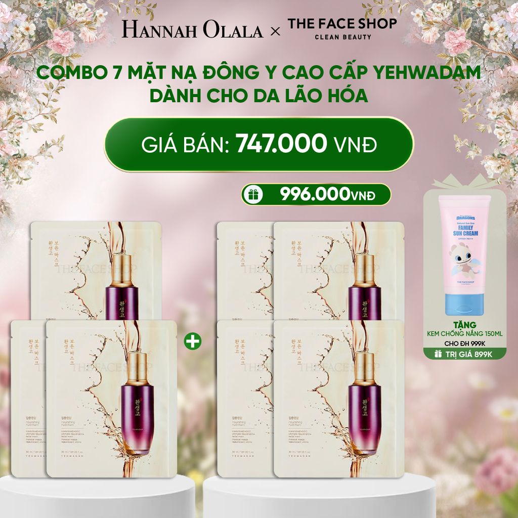  E257_DEAL 14: COMBO 7 MẶT NẠ ĐÔNG Y CAO CẤP YEHWADAM DÀNH CHO DA LÃO HÓA 