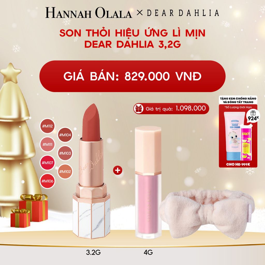  DEAL 4: SON THỎI HIỆU ỨNG LÌ MỊN DEAR DAHLIA 3,2G 