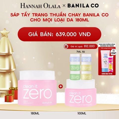  A797_DEAL 1: SÁP TẨY TRANG THUẦN CHAY BANILA CO CHO MỌI LOẠI DA 180ML 