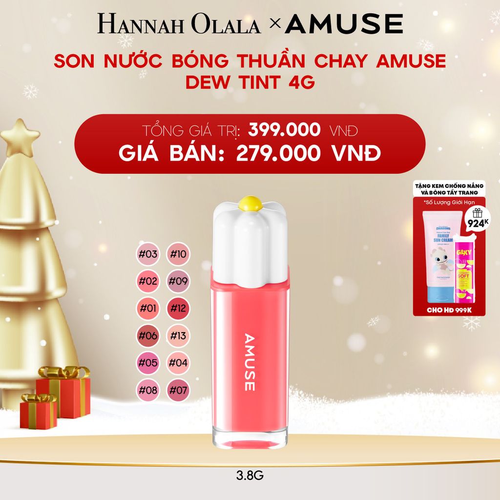  A775_DEAL 2: SON NƯỚC BÓNG THUẦN CHAY AMUSE DEW TINT 4G 