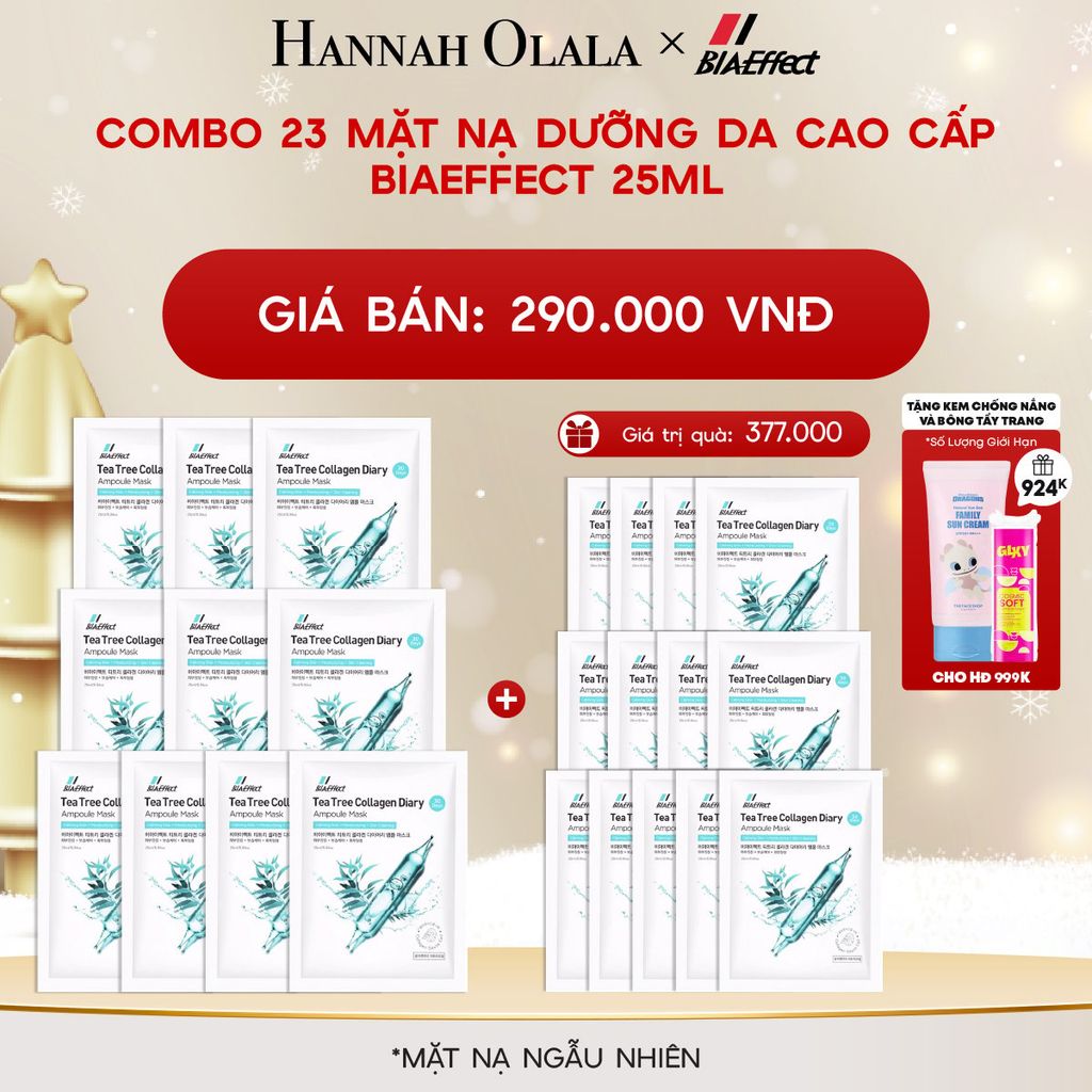  A800_DEAL 1: COMBO 23 MẶT NẠ DƯỠNG DA CAO CẤP BIAEFFECT 25ML 