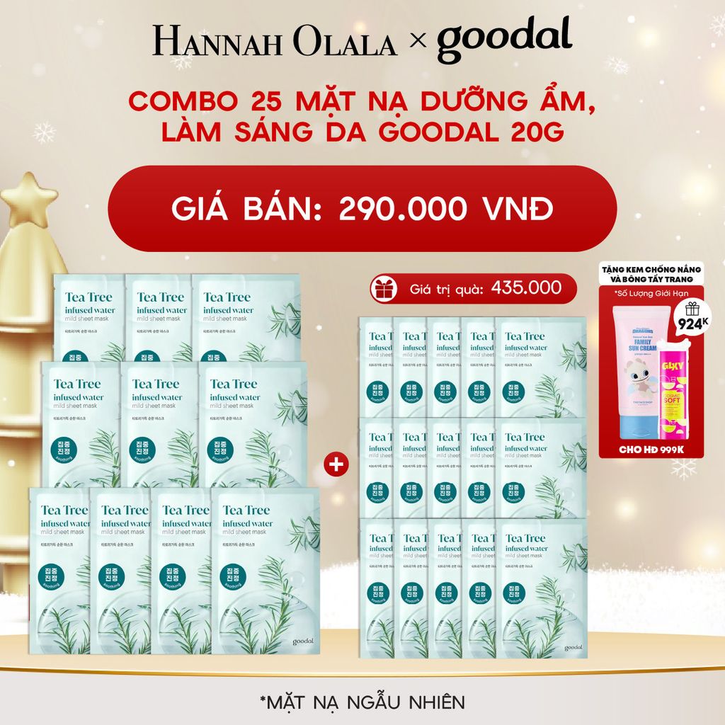  A861_DEAL 1: COMBO 25 MẶT NẠ DƯỠNG ẨM, LÀM SÁNG DA GOODAL 20G 