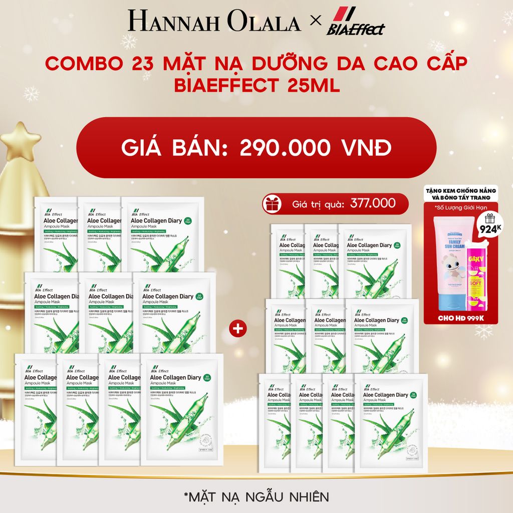  A800_DEAL 1: COMBO 23 MẶT NẠ DƯỠNG DA CAO CẤP BIAEFFECT 25ML 