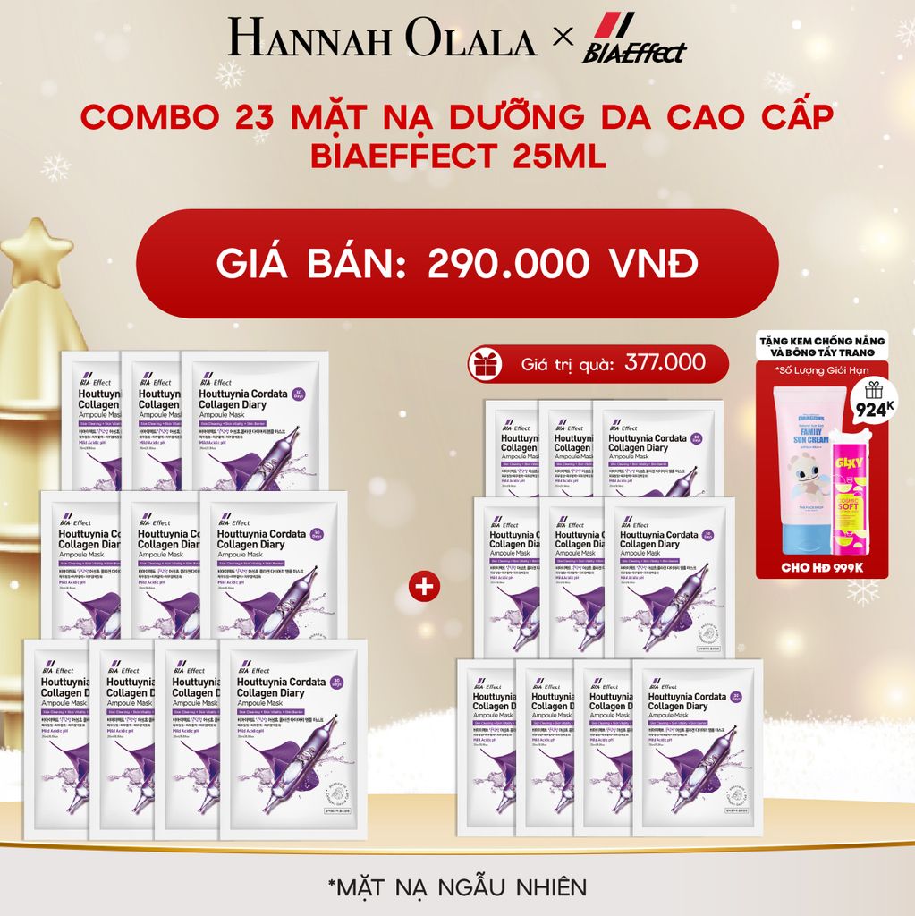  A800_DEAL 1: COMBO 23 MẶT NẠ DƯỠNG DA CAO CẤP BIAEFFECT 25ML 