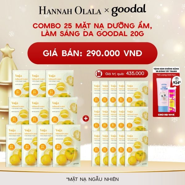  A861_DEAL 1: COMBO 25 MẶT NẠ DƯỠNG ẨM, LÀM SÁNG DA GOODAL 20G 