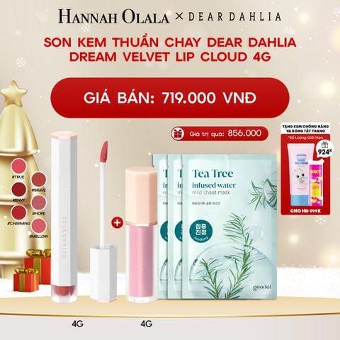  DEAL 2: SON KEM THUẦN CHAY DEAR DAHLIA DREAM VELVET LIP CLOUD 4G 