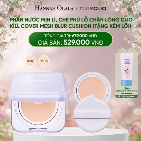  DEAL 1: PHẤN NƯỚC MỊN LÌ, CHE PHỦ LỖ CHÂN LÔNG CLIO KILL COVER MESH BLUR CUSHION (TẶNG KÈM LÕI) 