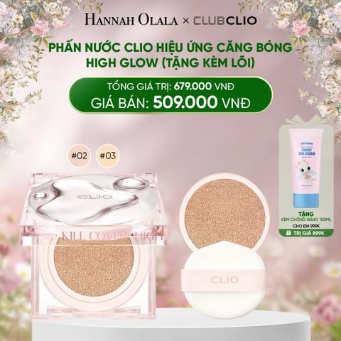  DEAL 3: PHẤN NƯỚC CLIO HIỆU ỨNG CĂNG BÓNG HIGH GLOW (TẶNG KÈM LÕI) 