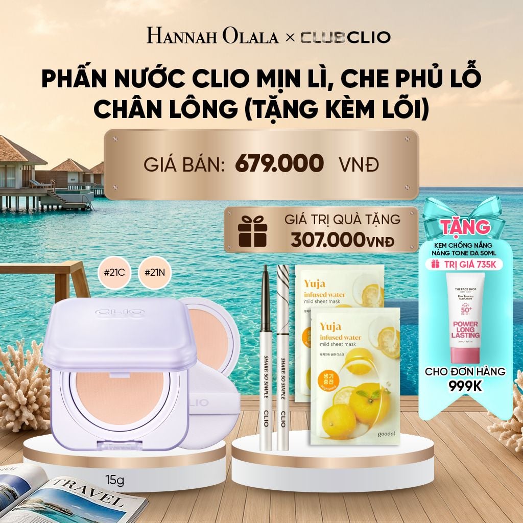  PHẤN NƯỚC MỊN LÌ, CHE PHỦ LỖ CHÂN LÔNG CLIO KILL COVER MESH BLUR CUSHION (TẶNG KÈM LÕI)_ D951 