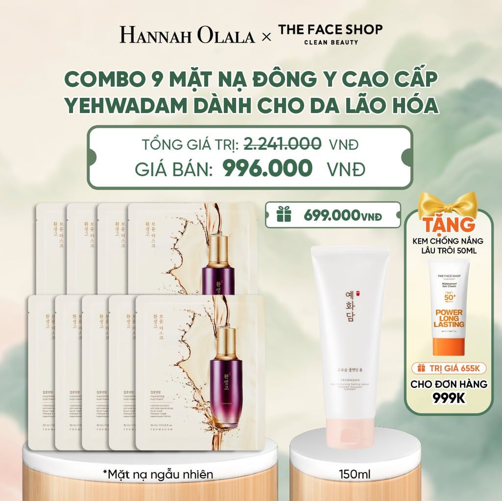  COMBO 9 MẶT NẠ ĐÔNG Y CAO CẤP YEHWADAM DÀNH CHO DA LÃO HÓA - A26 