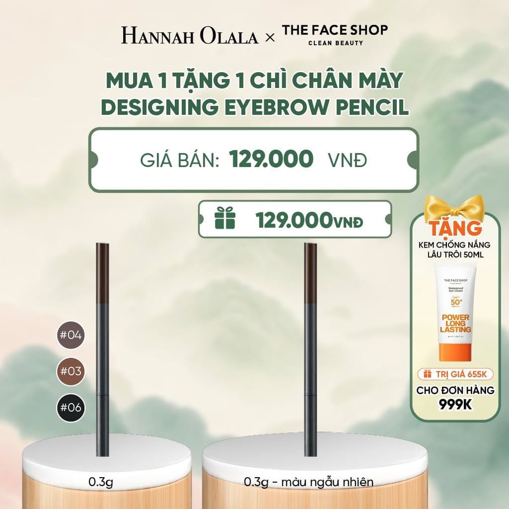 MUA 1 TẶNG 1 CHÌ CHÂN MÀY DESIGNING EYEBROW PENCIL - A27 