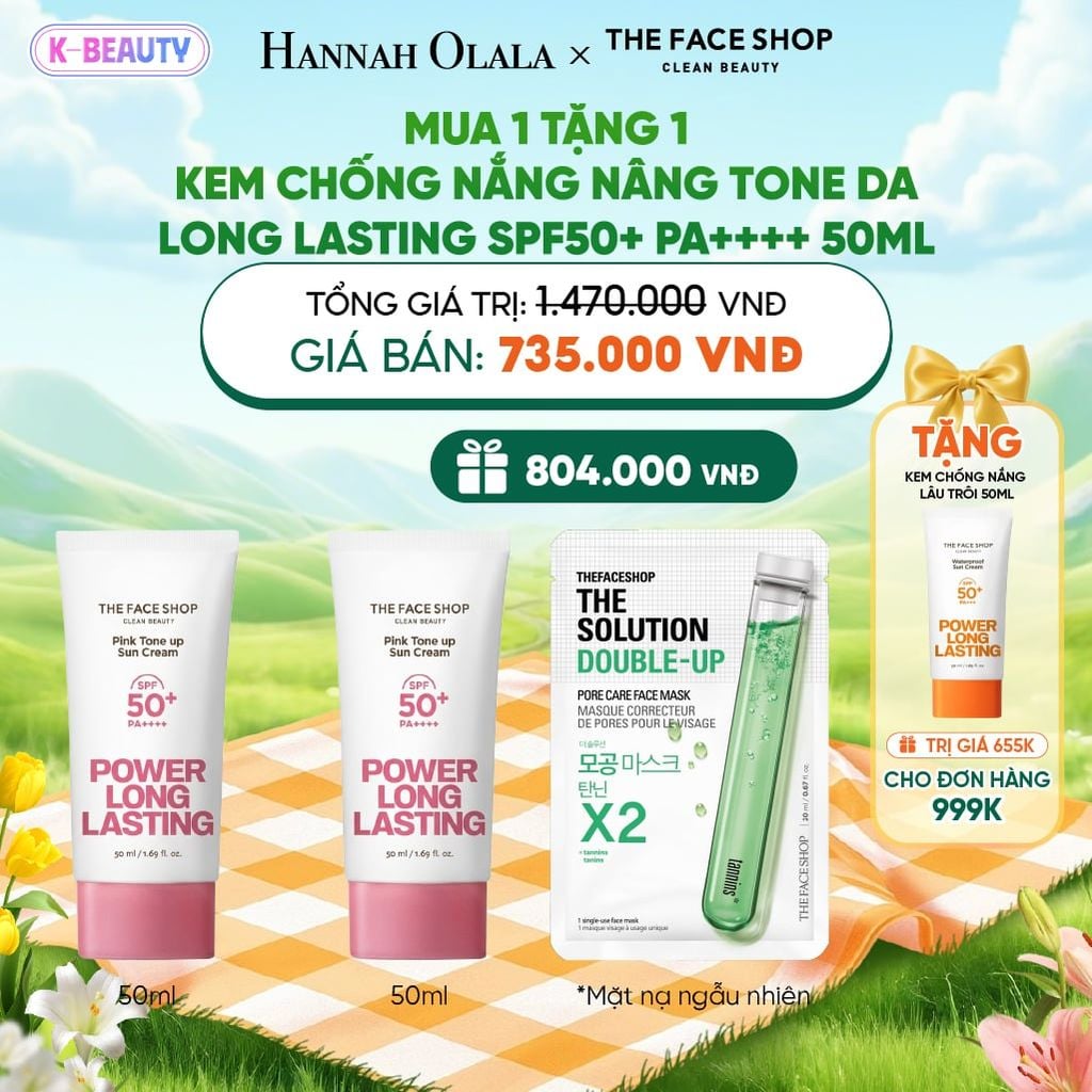  MUA 1 TẶNG 1 KEM CHỐNG NẮNG NÂNG TONE DA LONG LASTING SPF50+ PA++++ 50ML_K154 