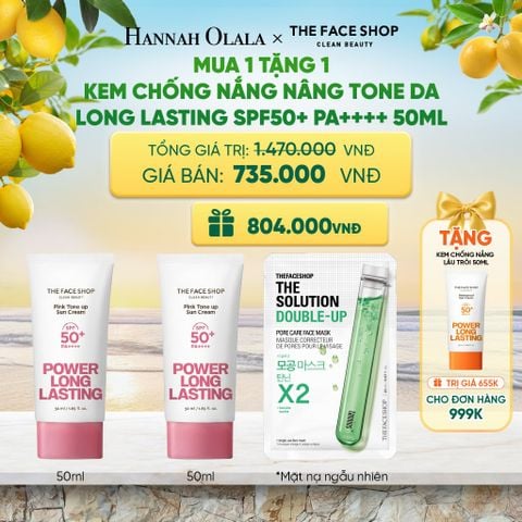  MUA 1 TẶNG 1 KEM CHỐNG NẮNG NÂNG TONE DA LONG LASTING SPF50+ PA++++ 50ML 