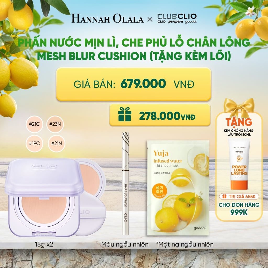  PHẤN NƯỚC MỊN LÌ, CHE PHỦ LỖ CHÂN LÔNG MESH BLUR (TẶNG KÈM LÕI) 