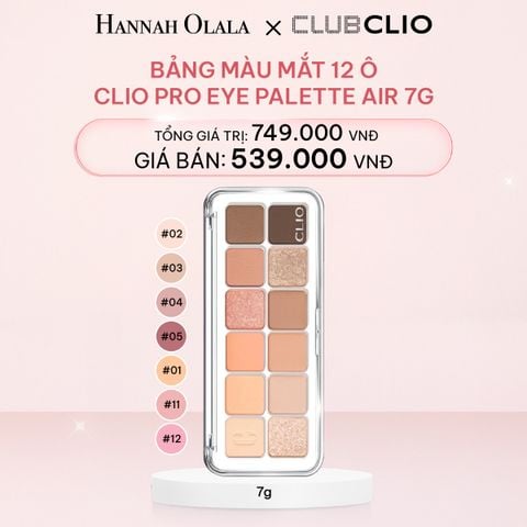  E588_DEAL 1: BẢNG MÀU MẮT 12 Ô CLIO PRO EYE PALETTE AIR 7G 