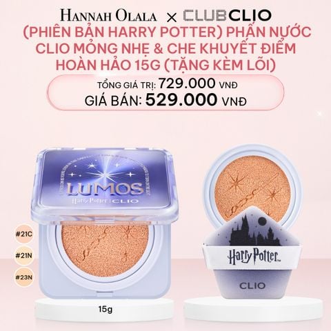  E598_DEAL 2: (PHIÊN BẢN HARRY POTTER) PHẤN NƯỚC CLIO MỎNG NHẸ & CHE KHUYẾT ĐIỂM HOÀN HẢO 15G (TẶNG KÈM LÕI) 