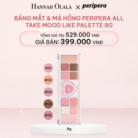  E647_DEAL 2: BẢNG MẮT & MÁ HỒNG PERIPERA ALL TAKE MOOD LIKE PALETTE 8G 